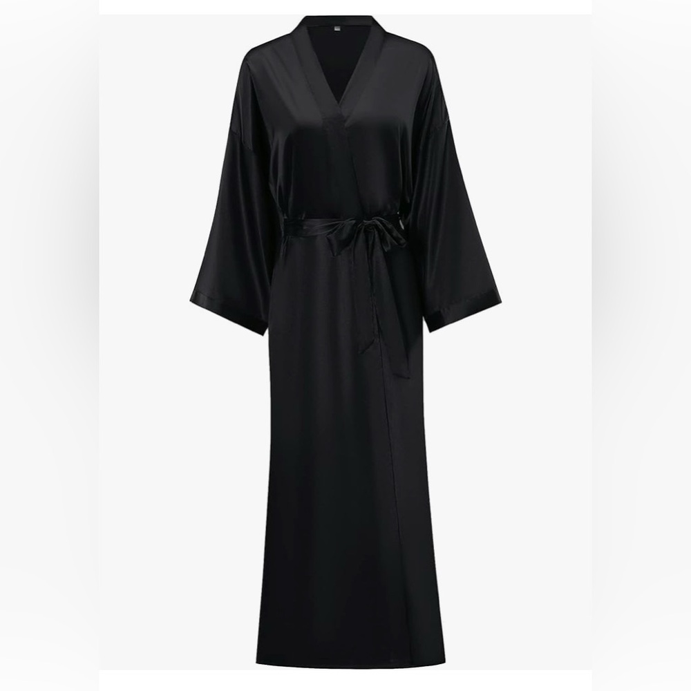 Satin kimono robe
